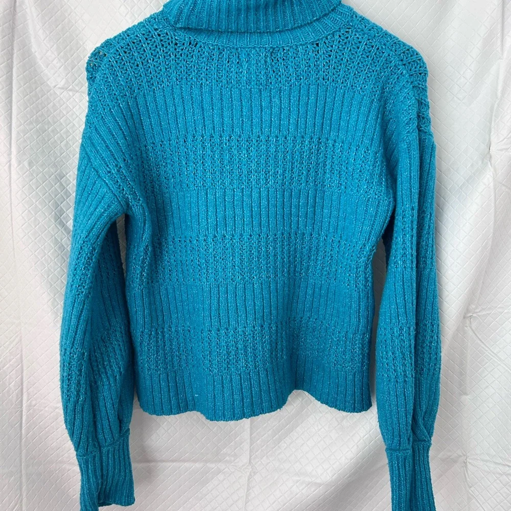 Hippie Rose Vibrant Blue Turtleneck Sweater - Picture 2 of 7